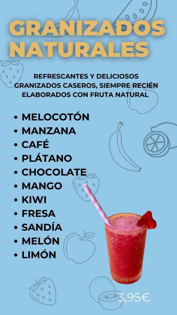 Diferentes Granizados naturales