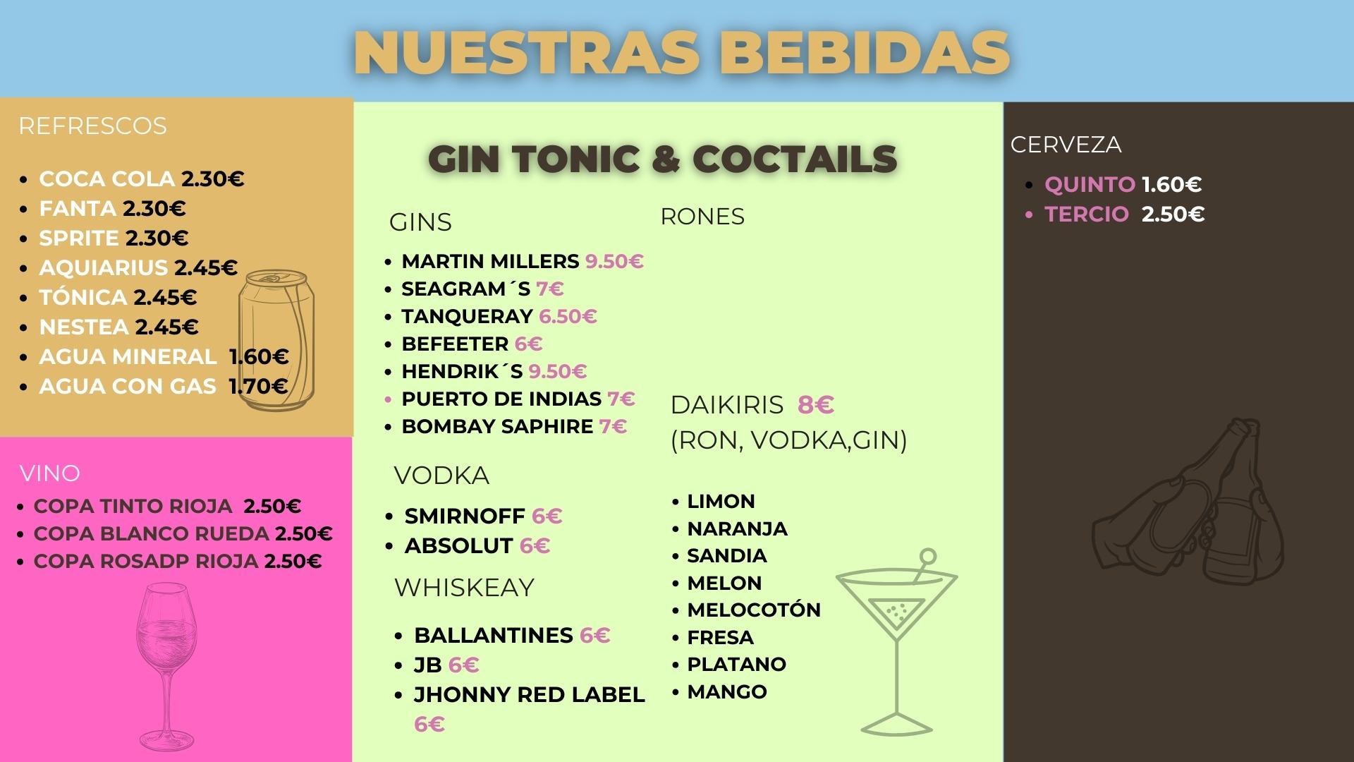 Gin tonic y coctails